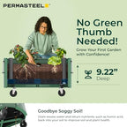 Permasteel Self-Watering Garden Bed, Rolling Planter for Vegetables, Flowers, Herbs, and Fruit, Outdoor Indoor, Caster Wheels, Sage - Image 4