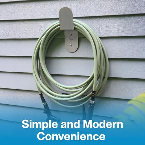 Aquor Stainless Steel Garden Hose Hanger, Sleek Hook for Outside Wall or Garage, Heavy Duty Garden Hose Holder Wall Mount for Storage - Bracket Holder for up to 75 ft x 5/8 inch - Image 2