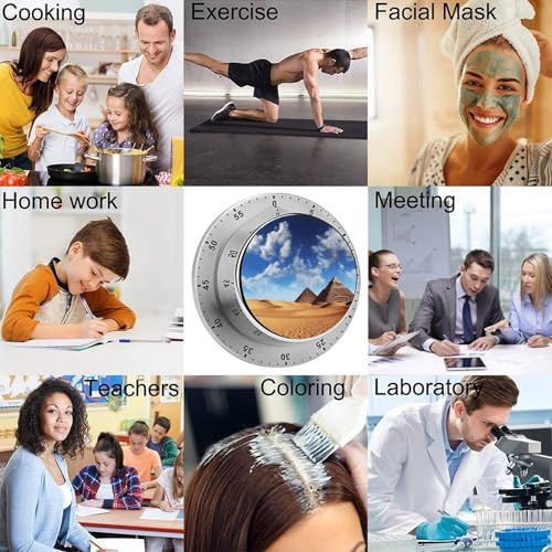 Mechanical Kitchen Timers for Cooking,Desert Sky Printed 60 Minute Magnetic Countdown Timer,Cute Cooking Timers with Alarm,Stainless Steel Time Timer Manual No Batteries Required - Image 5