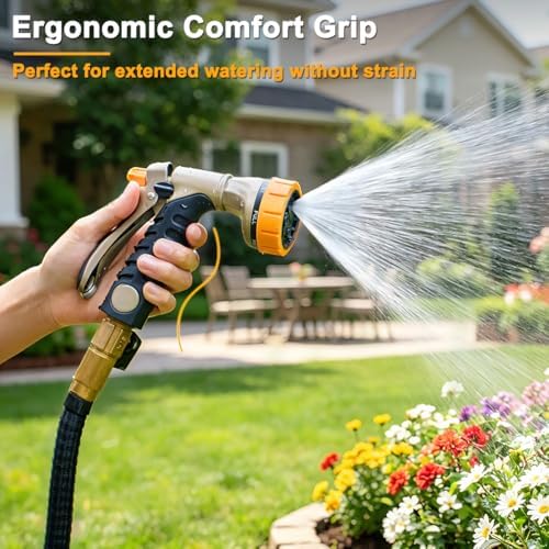 FANHAO Metal Garden Hose Nozzle Heavy Duty, Rear Trigger Water Sprayer - Image 6