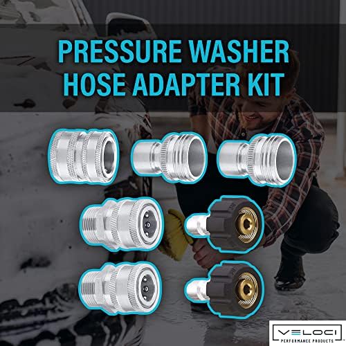 MTM Hydro Stainless Steel Pressure Washer 7-Piece Hose Adapter Kit for use with Foam Cannons, Pressure Washers and Hoses Commercial Grade - Image 2
