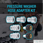 MTM Hydro Stainless Steel Pressure Washer 7-Piece Hose Adapter Kit for use with Foam Cannons, Pressure Washers and Hoses Commercial Grade - Image 2