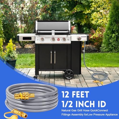 GasSaf 12 FT 1/2" ID Natural Gas Hose with Quick Connect Fitting, Natural Gas Conversion Kit for Gas Grill, Generator, Patio Heater and More - CSA Certified - Image 7