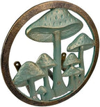 Zeckos Garden Hose Holder Mushroom 12 Inch Cast Iron Verdigris Bronze by Zeckos
