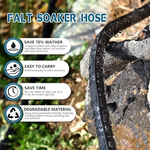 Flat Soaker Hose 50FT 2-Pack for Garden Beds - Image 2