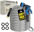 Lefree 100ft Metal Garden Hose with Upgraded Leak‑Proof Rubber Sleeve by Lefree