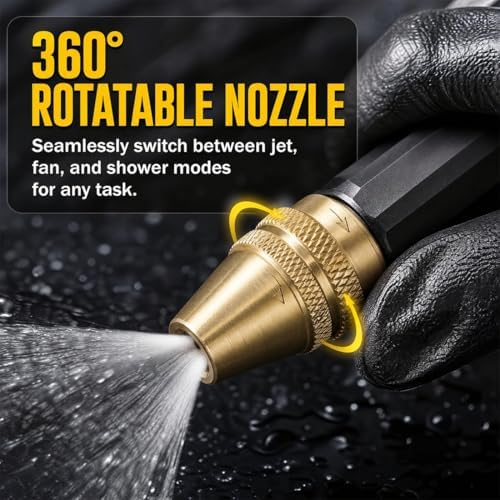 Multifunctional Car Wash Tool, Heavy Duty Adjustable Twist Hose Nozzle Jet Sweeper Nozzle, Powerful High-Pressure Home Car Wash & Garden Sprayer (Set C（with 5m Hose) - Image 6
