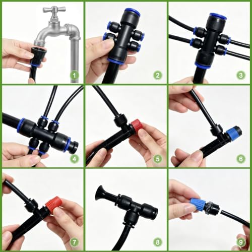 240FT Drip Irrigation System Kit,Quick-Connect Garden Watering System - Image 3