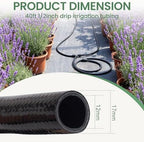 40FT 1/2 Inch Drip Irrigation Tubing Extension Hose, Main Line Watering Tube for Expanding Garden Irrigation Systems with 2pcs 6-Way Quick Connector - Image 2
