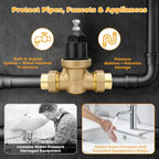 3/4‘’ NR3XL Water Pressure Reducing Valve With Double Union FNPT Connection - Image 4