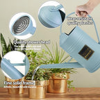 0.5 Gallon Small Watering Can for Outdoor Indoor Plants for House Plants, 12 oz Glass Plant Mister Spray Bottle for Bonsai Garden Flowers (Blue) - Image 2