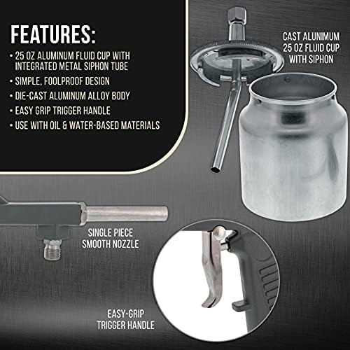 TCP Global Air Undercoating Spray Gun with Suction Feed Cup - Image 3