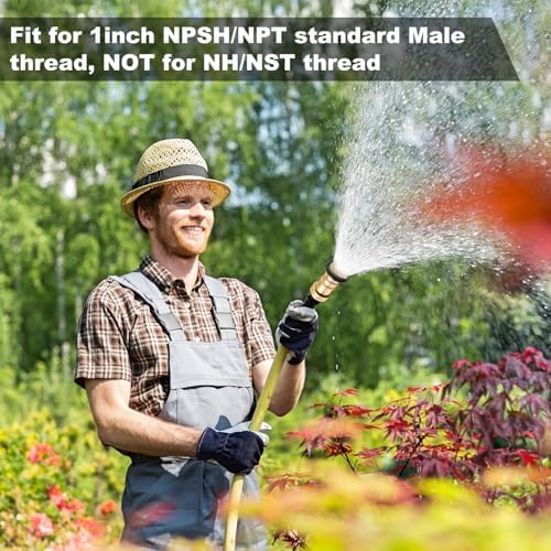 Shimeyao 2 Pcs 1" NPT/NPSH Fire Hose Nozzle Brass Fire Equipment Heavy Duty Industrial Spray Jet Fog - Image 5