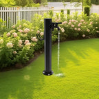 304 Stainless Steel Cylindrical Vertical Garden Water Column,Freestanding Hose Stand,Outdoor Antifreeze Faucet Hydrant Water Feature Fountain, for Irrigation and Lawn - Image 5