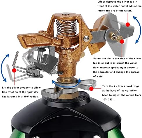 Biswing Garden Hose Splitter 2 Way & 2 Pack Impact Sprinkler Head on Tripod Base - Image 4