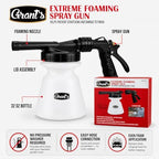Extreme Foaming Car Wash Spray Gun – Compatible with Grant 57457 – 32oz Soap Dispenser, Garden Hose Attachment, Thick Foam for Pre-Wash, Quick Connect Nozzle - Image 3