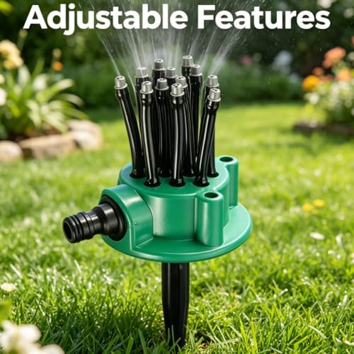 Coverage Precision Garden Irrigation Sprinkler, Automatic Rotating Lawn Sprinkler System, Large Area Coverage, Multi-Adjustable Flex Design, Water Saving with Heavy Duty Spike Base (3pcs) - Image 5