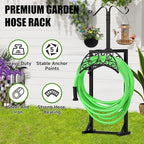 Garden Hose Reel Rack Freestanding Water Hose Hanger Storage with Basket for Patios Gardening Watering Equipment Detachable Stand - Image 2