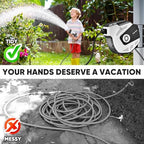 5/16 Inch x 40 Ft Retractable Garden Hose Reel, Extremely Durable, Adjustable Length Lock, Gradual Return Mechanism, Wall-Mounted with 180 Degree Swivel Bracket, White - Image 3
