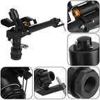 Haofy Sprinkler Head, 1.5in to 1in DN25 Female Thread Adjustable 360 Degree Rotating Rocking Arm Sprinkler Farm Irrigation - Image 5