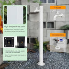 Outdoor Stainless Steel Garden Hose Stand - Decorative Water Faucet Fountain Dispenser for Irrigation & Washing (95x13CM) - Durable, Stylish Water Feature - Image 4