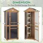 Ketive Outdoor Storage Cabinet Wooden Vertical Garden Tool Storage Shed - Image 2