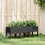 Black Elevated Garden Planter Box with Legs 47.2 x 15.7 x 16.5 - Image 2