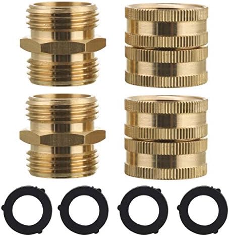 M MINGLE Garden Hose Adapter, Heavy Duty Brass Garden Hose Shut Off Valve, 3/4 Inch - Image 2