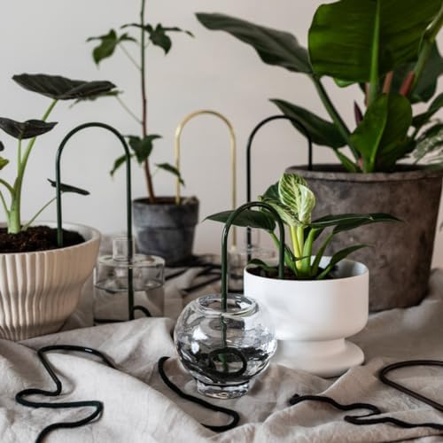 Beautiful Self-Watering Wick System for Effortless Plant Care, Automatic Drip Irrigation, Sustainable & Stylish Scandinavian Design, Ideal for House Plants (S, Brass Patina) - Image 7