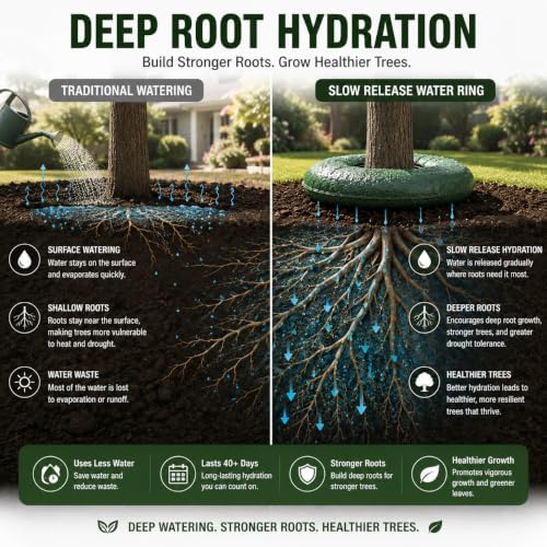 Tree Watering Bags Slow Release,24in Rain Refill Tree Irrigation Ring - Image 5