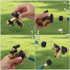 Biswing 4 Pack Garden Hose Splitter 2 Way, Heavy Duty Brass Connector Tap Splitter, Y Splitter 2 Valves with 4 Extra Rubber Washers - Image 6