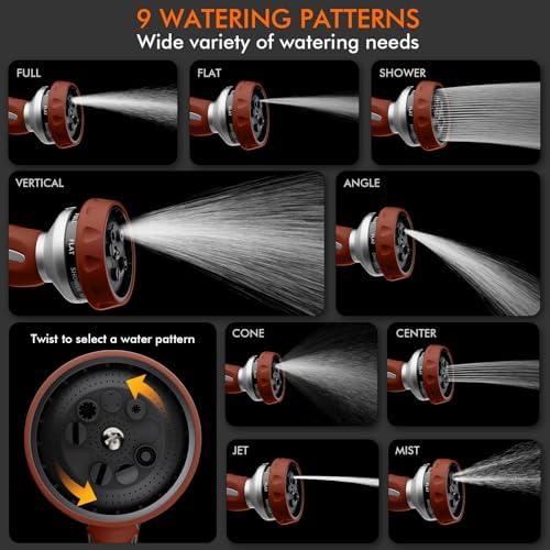 RESTMO Hose Nozzle Heavy Duty, Metal Water Hose Sprayer for Garden - Image 4