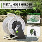 Metal Garden Hose Reel Cart,Hose Holder Up to 50-80 Feet of 5/8" Hose,Wall Mounted Water Hose Reel,Portable Hose Reels for Outside Car Washing, Watering - Image 5