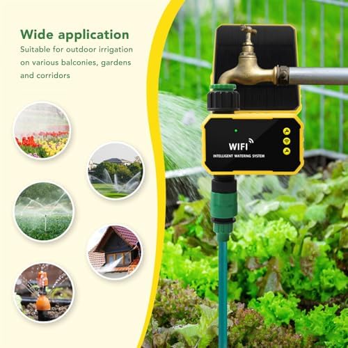 Zunate Sprinkler Timer, Solar Sprinkler Valve Timer for Garden Hose, Outdoor Automatic Irrigation Controller with Rain Delay Automatic Irrigation System Controller for Yards - Image 5