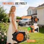 Retractable Garden Hose Reel 1/2" 100ft, 2-in-1 Wall Mount & Portable Auto Rewind Water Hose Reel with Any Length Lock & 180° Swivel, Heavy Duty Outdoor Hose Storage for Garden, Patio and Car Washing - Image 6