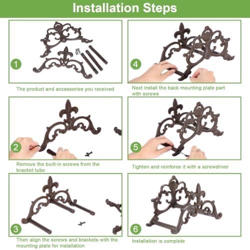 OwnMy Cast Iron Garden Hose Holder Decorative Wall Mount Water Hose Holder - Image 7