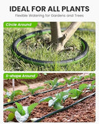 RAINPOINT 50FT Flat Soaker Hose, Flexible & Leakproof Drip Hose with Anodized Aluminum Fittings, Double Layer 80% Water-Saving Gardening Irrigation Hose, Green - Image 5