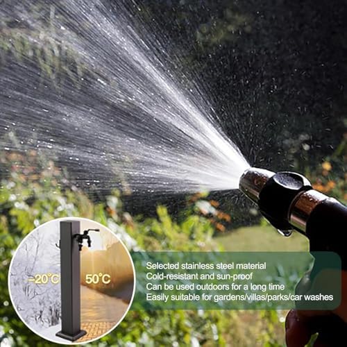 304 Stainless Steel Vertical Hose Stand with Faucet - Outdoor Antifreeze Water Dispenser Hydrant for Irrigation & Washing, 15x80cm (5.9x31.5in) - Durable, Weather-Resistant Design - Image 2