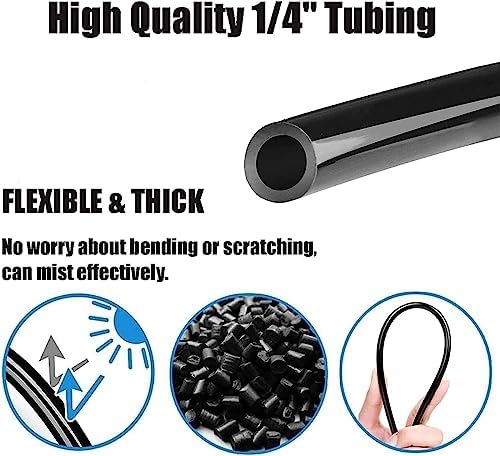 Outdoor Misting Cooling System Kit With 12V Pump,DIY Outdoor Mist Irrigation Cooling System With 3/4”Adapter And Brass Mist Nozzle, Water Mister for Irrigation, Garden, Home,9m/29.5ft Tube + 11Nozzles - Image 6