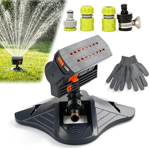 16-Nozzle Oscillating Sprinkler with Dual-Zone Sprinkler Water Timer, Adjustable Lawn & Garden Irrigation System, Turbo 360° Automatic Rocking Sprinkler for Lawn Yard Garden Watering (A) by LegvixiQualityYouCanTrust