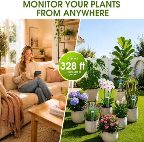 Soil Moisture Meter for Plants,4-in-1 Wireless Soil Tester,Soil Thermometer/Moisture/Sunlight Time,Large Screen,Indoor/Outdoor Plant Water Meter,Garden Soil Test Kit for Lawn,Farm,Houseplants - Image 6