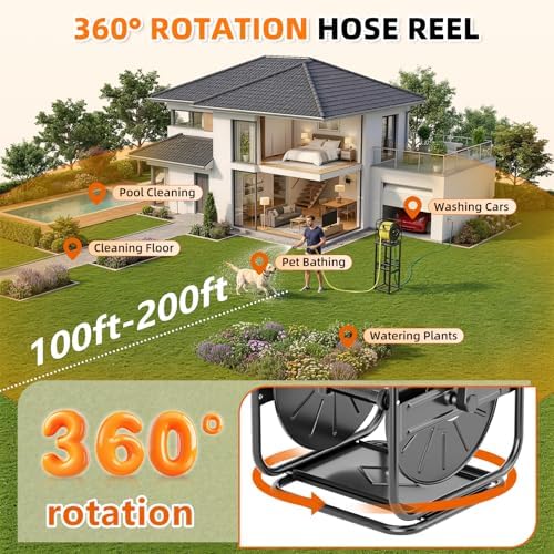 SPECILITE Garden Water Hose Reel, 100-200FT Capacity for Yard, Farm & Ranch - Image 2