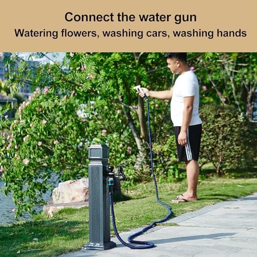 Outdoor Water Column with Faucet, Freestanding Floor Mounted Hydrant Water Tap, Garden Hose Holder with Brass Faucet, Outdoor Water Spigot, Outside Hose Faucet(65cm/26in) - Image 7