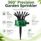 360° Coverage Precision Garden Irrigation Sprinkler, Large Area Coverage Water Saving Irrigation Sprinkler with Spike Base for Yard Lawn Roof Cooling Gardening (4 Pcs) - Image 4