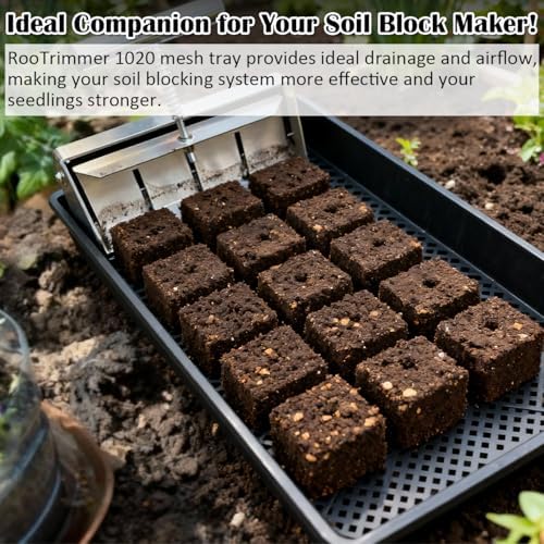 RooTrimmer 10 Pack 1020 Mesh Trays, Extra Strength 1020 Mesh Bottom Trays with Holes, 20'' x 10'', Heavy Duty Propagation Flats for Microgreens, Seed Starting, Soil Blocks, Hydroponics & Wheatgrass - Image 4