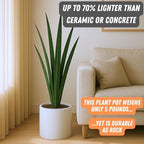 Fox & Fern Large Planter for Indoor or Outdoor, White Matte, 10 Inch - Image 3