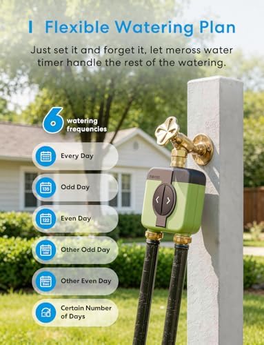 meross WiFi Water Timer for Garden Hose, Rain Skip, Remote Control, IP65 - Image 5
