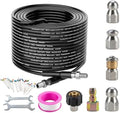AURORA CAR Sewer Jetter Kit for Pressure Washer 50 FT, 1/4 Inch NPT 5800PSI by AURORACAR