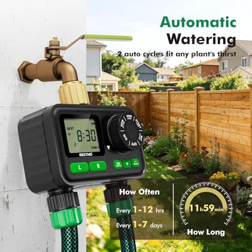 RESTMO 2-Zone Programmable Sprinkler Timer for Outdoor Hose Faucet 2 Pack - Image 2