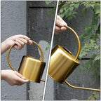 BESPORTBLE Brass Watering Can with Long Spout 1300Ml Stainless Steel Indoor Outdoor Garden Flower Sprayer Pot for Plants and Bonsai Care - Image 4